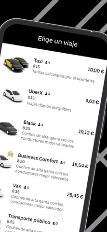 Captura 2 de Uber - Viajes en taxi y más