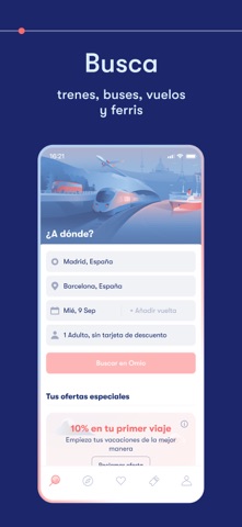 Captura 2 de Omio: Reserva tren, bus, vuelo