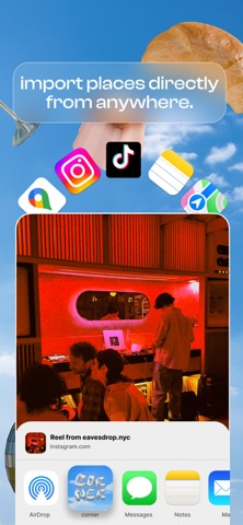 Captura 2 de corner: curate & share places